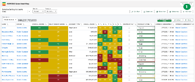 The New View menu in the Sales Heat Map open to the Fields to Include section