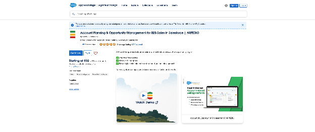 The ARPEDIO listing on the Salesforce AppExchange with the Get It Now button