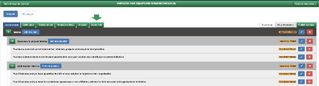 The Status Field button in the Sales Template editor menu bar